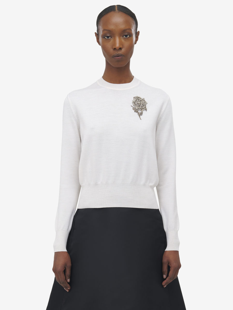 ALEXANDER MCQUEEN - Silver Tattoo Jumper - Item 839818Q1BEO9006